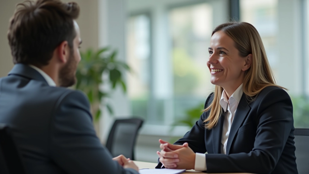 Dois profissionais em conversação mediada, resolvendo desacordo e transformando conflito em compreensão mútua