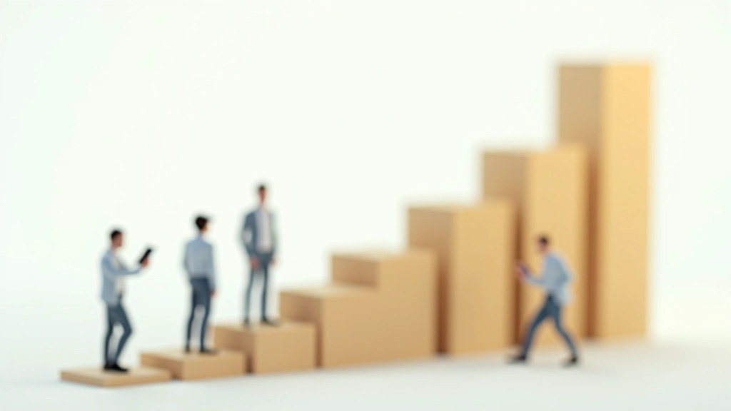 Gráfico de desempenho com tendência crescente, símbolos de progresso e sucesso