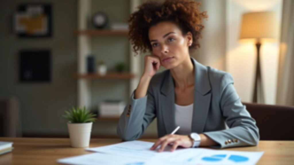 Executiva analisando dados e gráficos para tomada de decisão estratégica